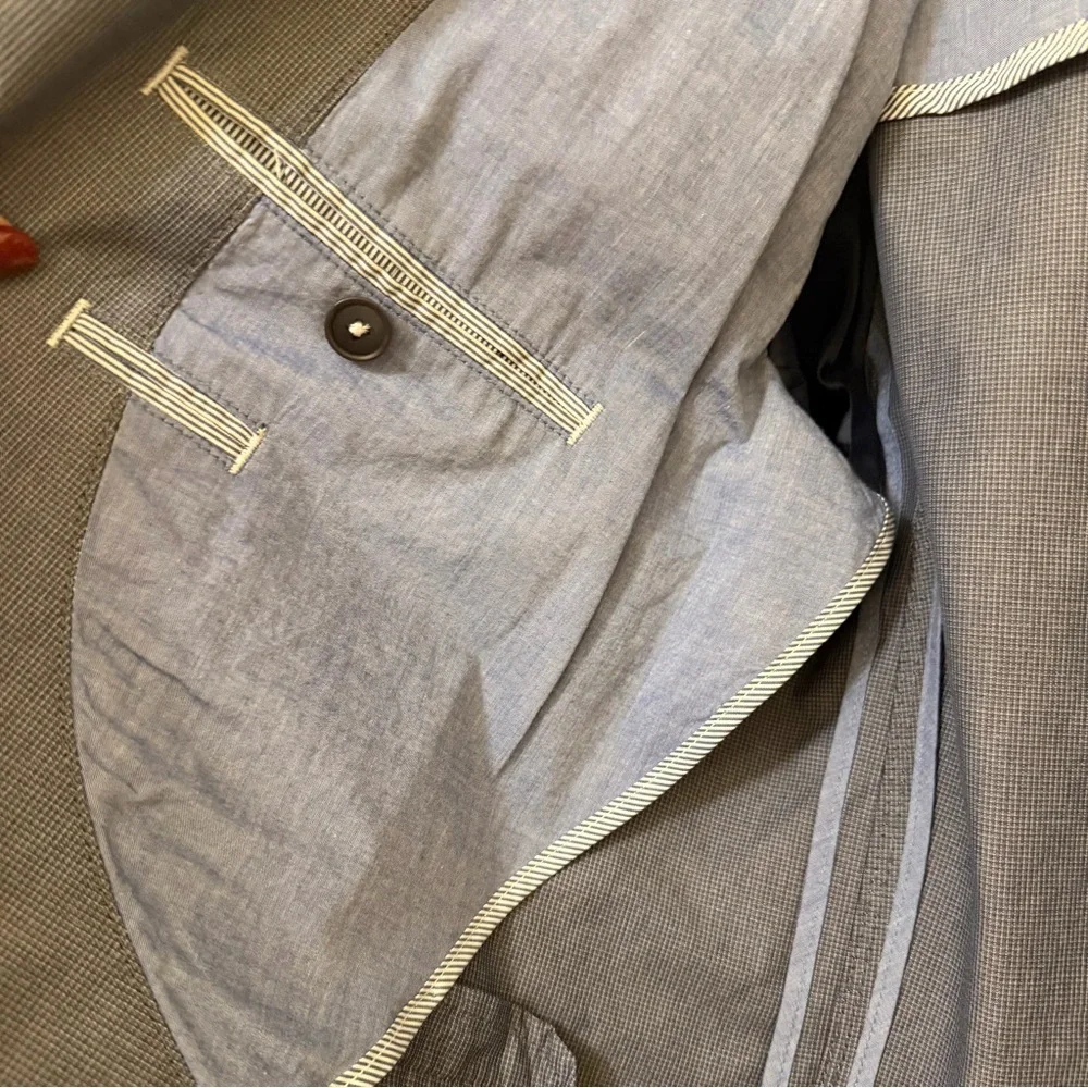 Hugo Boss Gray Sporty Two-Button Blazer in cotton fabric - Picture 6 of 10